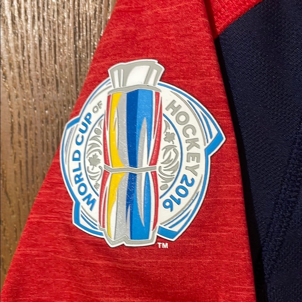 USA World Cup of Hockey 2016 Adidas Red and Blue Performance Polo Shirt - Picture 4 of 6
